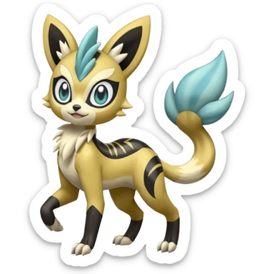 Meloetta-Lombax-Zeraora-Pokémon-Fakémon-creature sticker