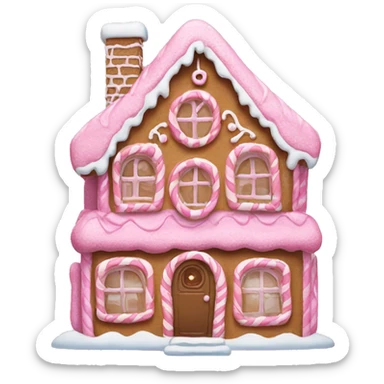 Pink gingerbread house sticker