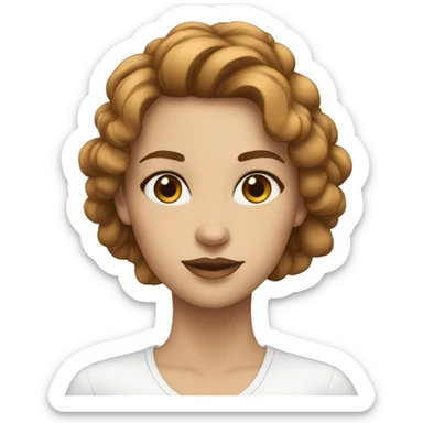 femme; peau blanche; cheveux marron; yeux bleu sticker