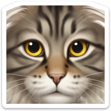 Maine Coon with slanted eyes sticker