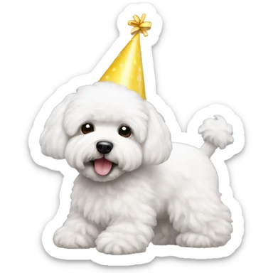Bichon birthday  sticker