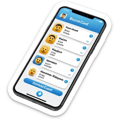digital busniess card on a phone screen in english written just a phone screen no hands and a very professional without any empji sticker