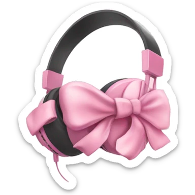 Soft pink headphones with pink bow sticker