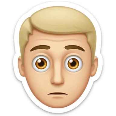 A man with dizzy eyes sticker