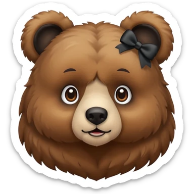 Bear with 2 black bows on the ears emojie like the iPhone emojie sticker