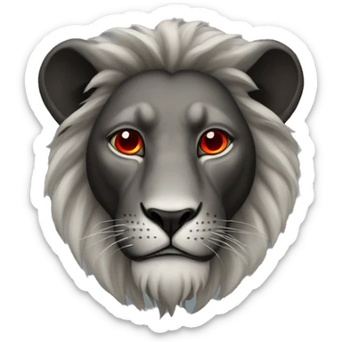 Black lion with red eyes sticker