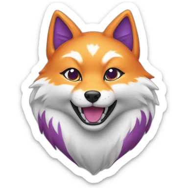 kitsune purple inari sticker