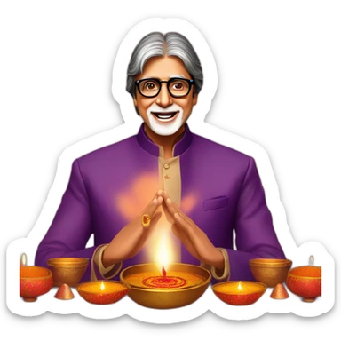 amitabh bachchan celebrating Diwali  sticker