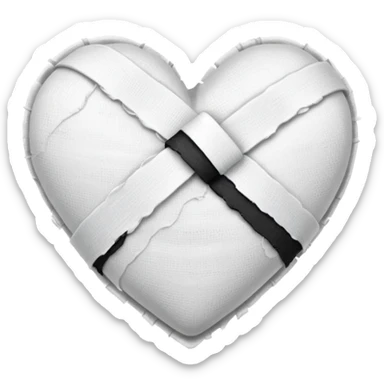 Black and white bandage heart sticker