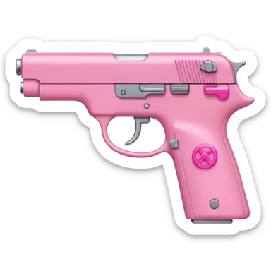 Image of only a hand Holding a pink gun. The nails should be pink too. The gun should be a pistol  sticker