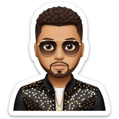 Al B. Sure, R&B Singer with dark brown hair, black sequin outfit sticker