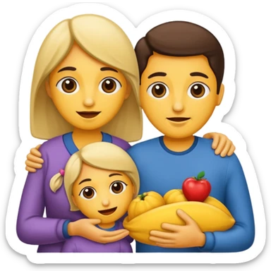 familia besandose sticker