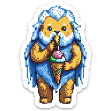 Zeus eating ice cream sticker