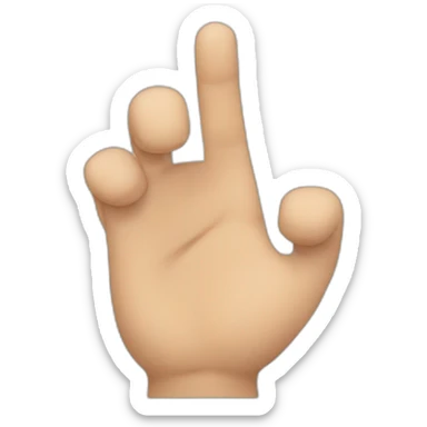 una mano con el dedo de en medio estirado y el resto encogidos sticker