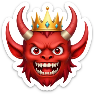 Demonio con corona sticker