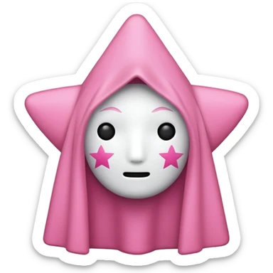 Pink star no face sticker