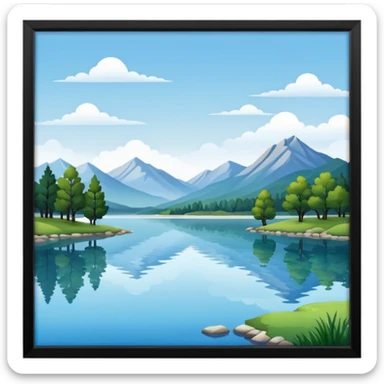 lake landscape sticker