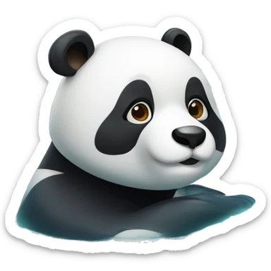 Panda in swimming pool sticker