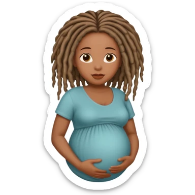 pregnant black woman with locs sticker