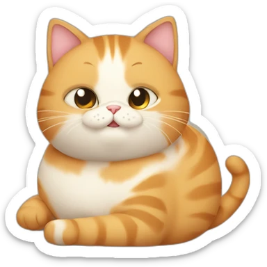 pregnant cat with big belly sticker