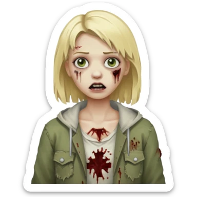 Girl zombie with blonde hair sticker