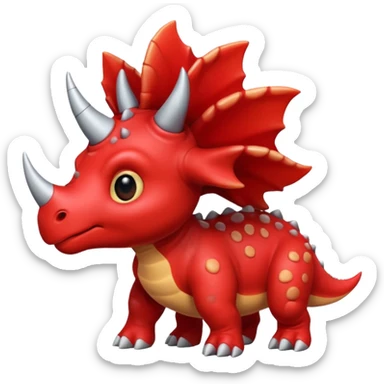 cute red Triceratops sticker