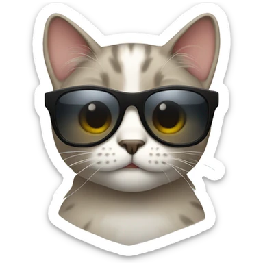Cat with sunglasses sticker