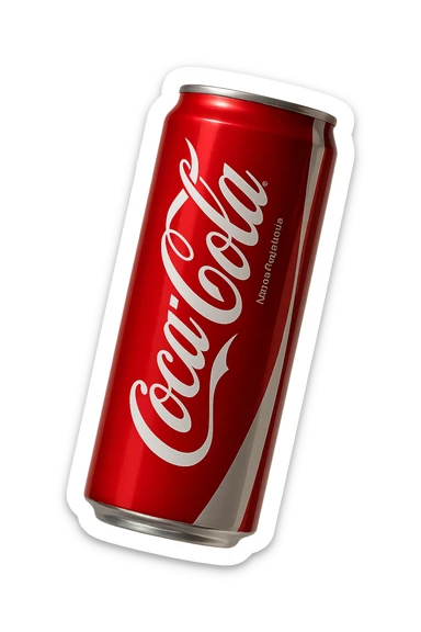 coca cola iperrealistica fluttua in aria sticker