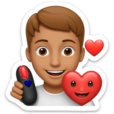 Heart eye emoji sucking a black penis sticker