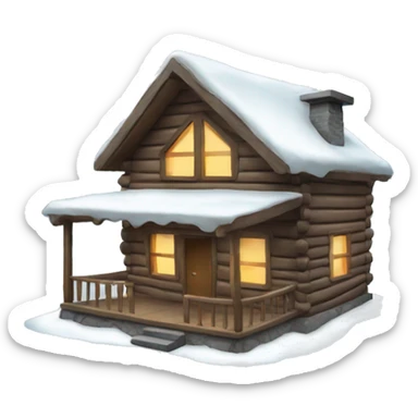 Winter cabin sticker