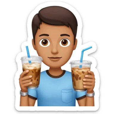 Shorts glass of iced coffee without cream sticker