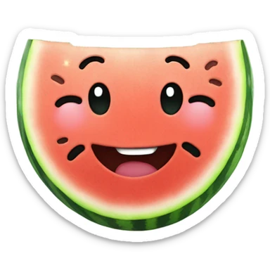 Watermelon heart with smile and sparkles sticker