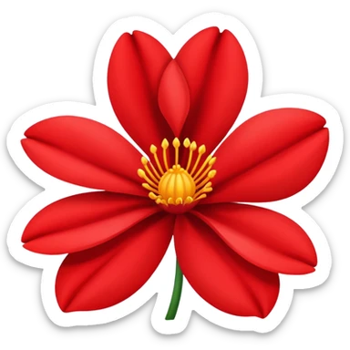 scarlet flower sticker