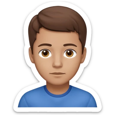 Marius From Les Miserables with light skin, brown eyes, Brown Hair, blue outfit sticker