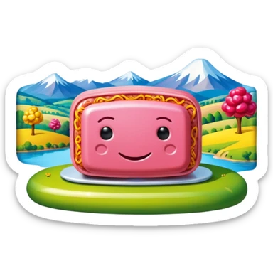  SPAM meat jeff koons style sculpture art french landscape  sticker