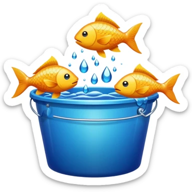 fishes in bucket sticker