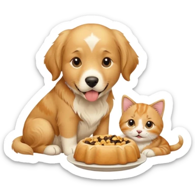 Dog eating cat sticker