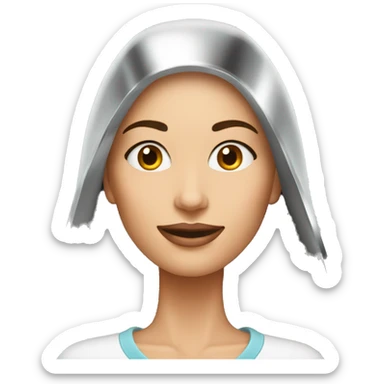 Beauty woman cooking in a stainless steel 10 inches skillet sticker