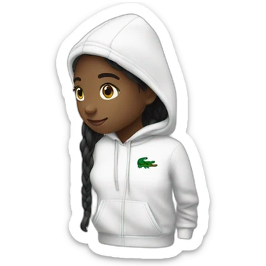 Lacoste tênis black girl with white lacoste hoodie sticker
