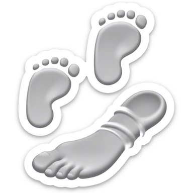 **Baby footsteps lead ahead of larger ones**, as if guiding the adult forward.  sticker