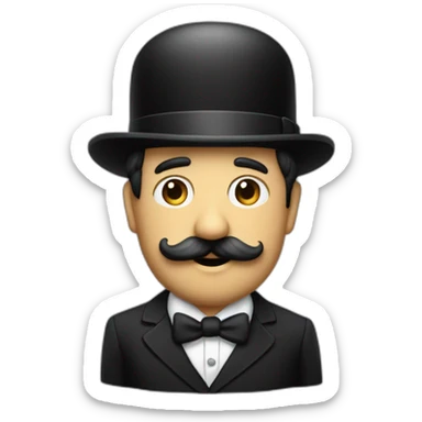 person-in-black-suit-with-charlie-chaplin's-moustache But not the hat with-right-arm-to-the-sky-palm-to-the-ground-and-other-arm-glued-to-the-side-of-the-body sticker