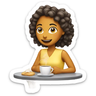 Chica bebiendo café  sticker