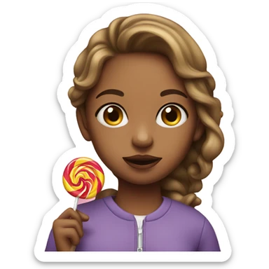 girl with lollipop in mouth sticker