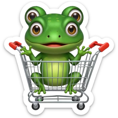 bufo meme frog using a shopping card sticker