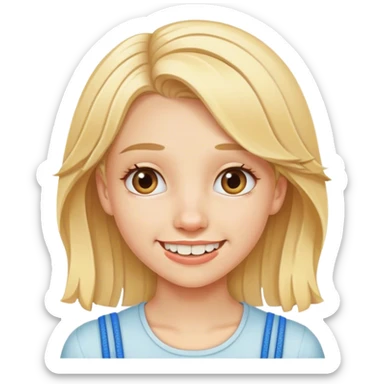 Blonde girl with braces sticker