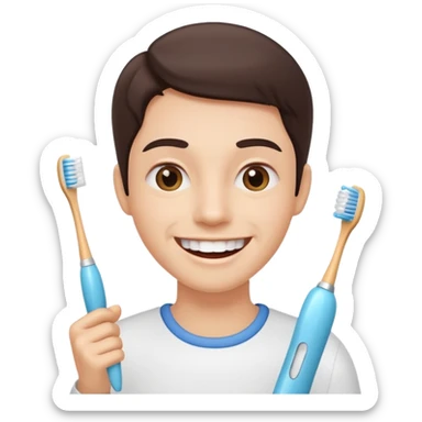 toothbrush next to a bright smile sticker