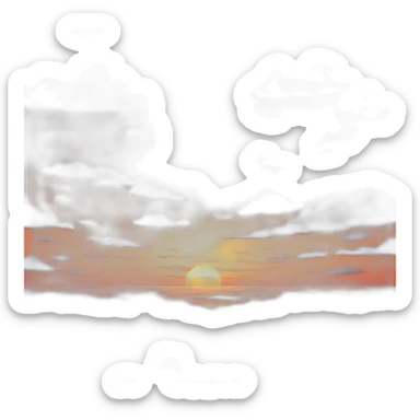 orange sunset with white clouds sticker