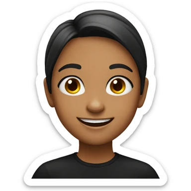 smiling girl in black shirt sticker