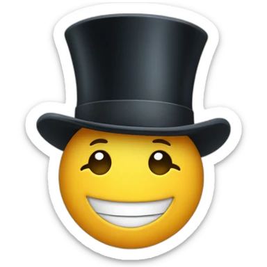 top hat smiling sticker