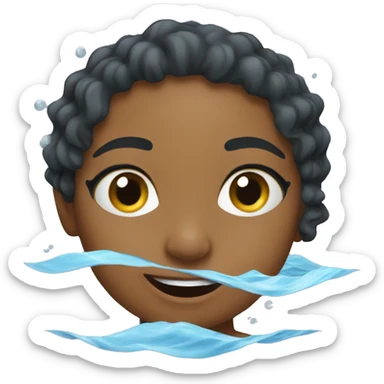 Woman swimming in ocean  sticker